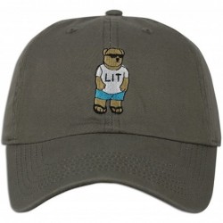 Baseball Caps LIT Teddy Cap Hat Dad Fashion Baseball Adjustable Polo Style Unconstructed New - Olive - CF18347ZD7H $25.81