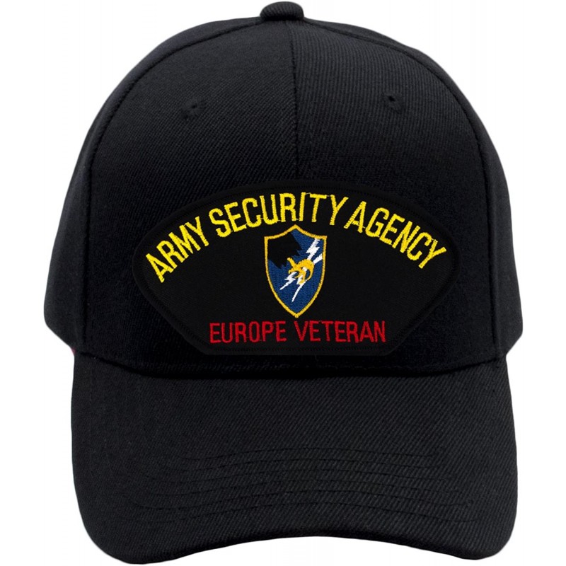 Baseball Caps US Army Security Agency - Europe Veteran Hat/Ballcap (Black) Adjustable One Size Fits Most - Black - CG189ZXN8O...