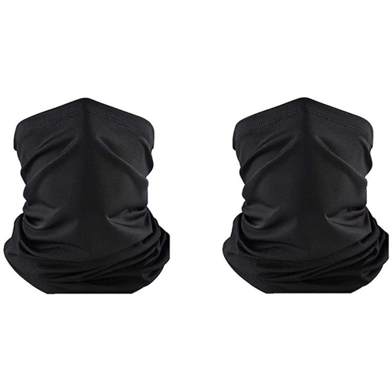 Balaclavas 2pcs Sun UV Protection Bandana Neck Gaiter Head Wrap Headband Breathable Balaclava - Black - CW18EA02G07 $19.56