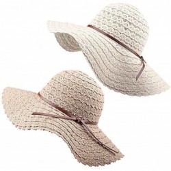 Sun Hats Wide Brim Summer Beach Sun Hats for Women UPF Woman Foldable Floppy Travel Packable Cotton Sun Hat - CC18TI6IXIO $27.49