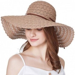 Sun Hats Wide Brim Summer Beach Sun Hats for Women UPF Woman Foldable Floppy Travel Packable Cotton Sun Hat - CC18TI6IXIO $35.08