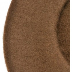 Berets Wool French Beret Hat Solid Color Beret Cap for Women Girls - Brown - C711OBNO6K9 $23.87