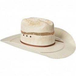 Cowboy Hats Men's 2-Tone Bangora Open Brim Cowboy Hat - Natural/Tan - C911XEXGK33 $74.91