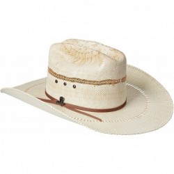Cowboy Hats Men's 2-Tone Bangora Open Brim Cowboy Hat - Natural/Tan - C911XEXGK33 $54.38