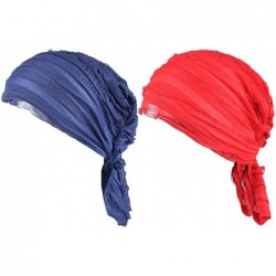 Berets Women 2 Pack Ruffle Chemo Hat Beanie Head Scarf Hair Coverings Cancer Caps - Color3 - C5183GLY2GC $27.05