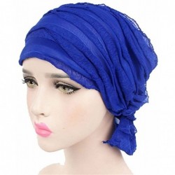 Berets Women 2 Pack Ruffle Chemo Hat Beanie Head Scarf Hair Coverings Cancer Caps - Color3 - C5183GLY2GC $25.72
