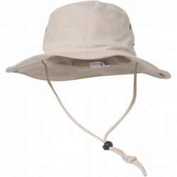 Sun Hats MG Men's Brushed Cotton Twill Aussie Side Snap Chin Cord Hat - Natural - CW11QK8NWDF $54.71