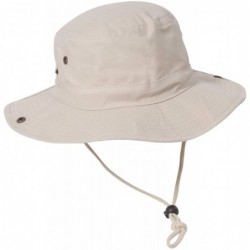 MG Men's Brushed Cotton Twill Aussie Side Snap Chin Cord Hat - Natural ...