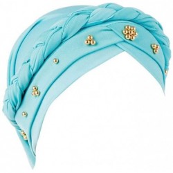 Skullies & Beanies Summer Ruffle Diamond Headscarf - Sky Blue - CT18QAKWDC4 $21.99