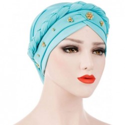 Skullies & Beanies Summer Ruffle Diamond Headscarf - Sky Blue - CT18QAKWDC4 $18.29