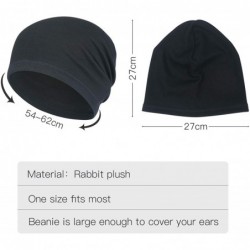 Skullies & Beanies Fleece Beanie- Warm Slouchy Soft Men's Winter Hat Fits for Skiing Jogging & Women Daily Use - 2 Pack Black...