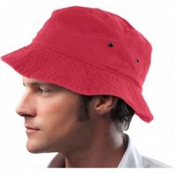 Skullies & Beanies Mens 100% Cotton Fishing Hunting Summer Bucket Cap Hat - Hot Pink - CI11VSYSXJJ $22.73