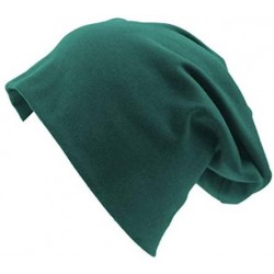 Skullies & Beanies Unisex Baggy Lightweight Hip-Hop Soft Cotton Slouchy Stretch Beanie Hat - Dark Green - C812LXK6UEH $18.34