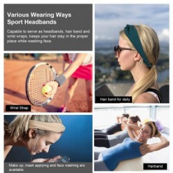 Headbands Women Sport Cross Hairband - Adjustable & Stretchy Basic Wide Headbands Yoga Running Headwrap Hair Band-6Pack - CL1...
