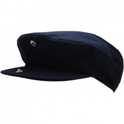 Newsboy Caps Men's Cotton Front Button Flat Cap Ivy Gatsby Newsboy Hunting Hat - Navy - C2186CKWDQS $13.74