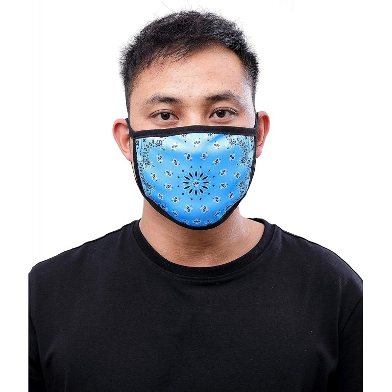 Balaclavas Bandana Fashion Face Mask - Blue Paisley - CA198DD0U42 $23.05