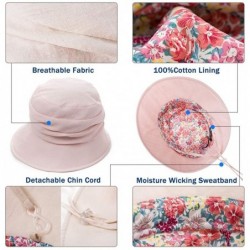 Sun Hats Packable Sun Bucket Hats for Women with String Beach SPF Protection Bonnie Gardening 55-59cm - Beige_69027 - CN18OTS...