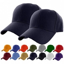 Baseball Caps Plain Adjustable Baseball Cap Classic Adjustable Hat Men Women Unisex Ballcap 6 Panels - Navy/Pack 4 - CQ192WOR...