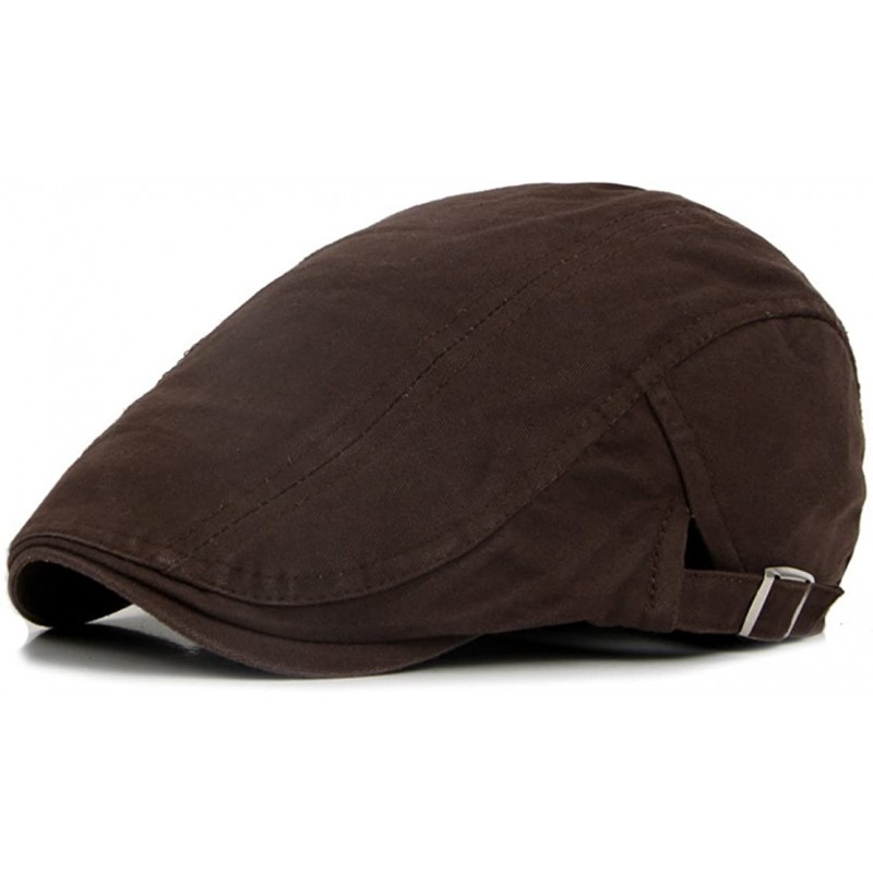 Newsboy Caps Cotton Adjustable-Gatsby-Newsboy Hat Men Forward Hat Driving - Brown - C518G276XN6 $13.08