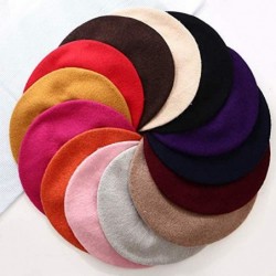 Berets French Style Classic Wool Felt Beret Hat Artist Beanies Cap for Women Girls Coffee - CQ18U8ZWSCH $12.40
