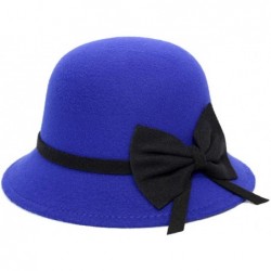 Sun Hats Women's Crushable Wool Felt Outback Hat Panama Hat Wide Brim with Bow Summer Best 2019 New - Blue - CY18QID7LGN $20.00