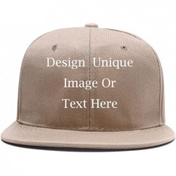 Baseball Caps Men Women Custom Flat Visor Snaoback Hat Graphic Print Design Adjustable Baseball Caps - Khaki - CQ18HCR004Z $2...