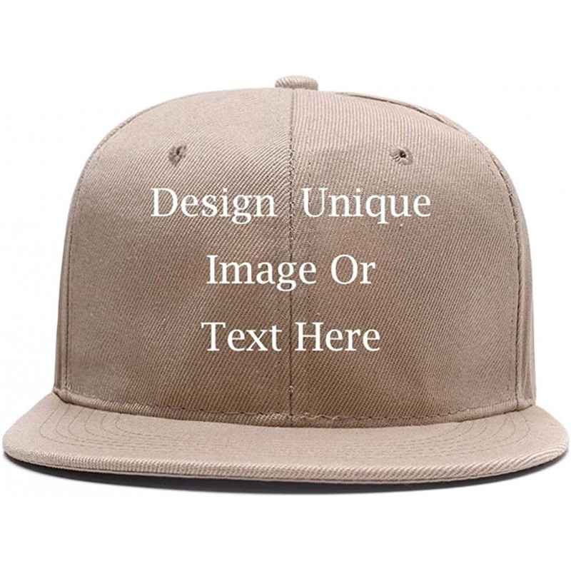 Baseball Caps Men Women Custom Flat Visor Snaoback Hat Graphic Print Design Adjustable Baseball Caps - Khaki - CQ18HCR004Z $1...