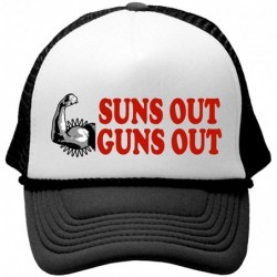 Baseball Caps Suns Out Guns Out - Unisex Adult Trucker Cap Hat - Black - CX11OE8Z56F $21.84