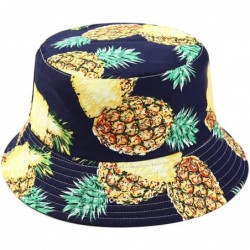 Bucket Hats Unisex Reversible Packable Bucket Hat Sun hat for Men Women - Pineapple - CT18U8WDLL3 $18.26