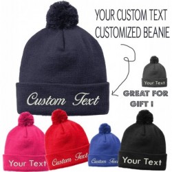 Skullies & Beanies Stc37 Custom Customized Pom Pom Solid Winter Beanie Hats - Gray - C418XOT90IN $21.98