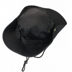 Sun Hats Bucket Hat Boonie Hunting Fishing Outdoor Wide Cap Brim Military - Black - C511P3UDS99 $11.30