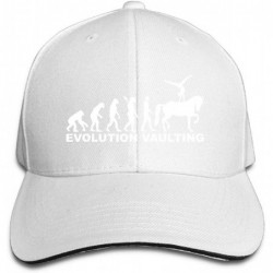 Baseball Caps Unisex Horse Vaulting Evolution Adjustable Sandwich Peaked Cap Sports Cap - White - CB18K75W4OZ $29.15