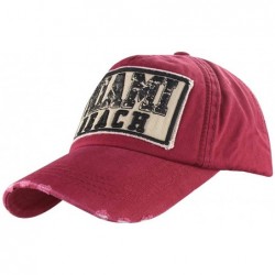 Baseball Caps Mens Distressed Vintage Denim Dry Baseball Snapback Trucker Hat - Red 212 - CP11TPRM7WP $15.34