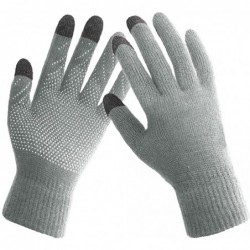 Skullies & Beanies Womens Slouchy Beanie Gloves Set Skull Cap Touch Screen Mittens Winter Hat - Hat+ Gloves (Grey) - CZ18994C...