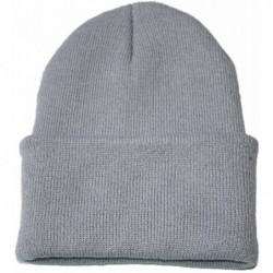 Skullies & Beanies Unisex Slouchy Knitting Beanie Hip Hop Cap Warm Winter Ski Hat - Gray - CJ18ATXL2L9 $18.16