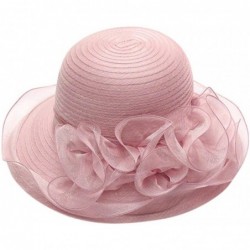 Sun Hats Women's Organza Church Kentucky Derby Fascinator Bridal Tea Party Wedding Hat - Pink - C518SUHLC6C $27.10