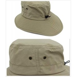 Bucket Hats Outdoor Sun Hats with Wind Lanyard Bucket Hat Fishing Cap Boonie for Men/Women/Kids - Khaki 2 - CT17AZLLXOE $14.10