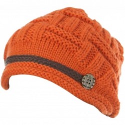 Skullies & Beanies Women's Braided Warm Winter Baggy Beanie Oversized Crochet Ski Hats Knit Caps Snowboard Caps - Orange - C6...
