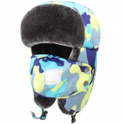 Skullies & Beanies New Winter Trapper Hat Ushanka Russian Style Cap with Ear Flap Chin Strap and Windproof Mask - Camouflag1 ...