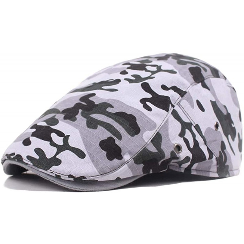 Newsboy Caps Unisex Camouflage Cotton Flat Gatsby Ivy Cabbie Newsboy Cap Hat - Grey - C212K5U3QMP $14.62