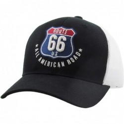 Baseball Caps Ride Caps Collection Distressed Baseball Cap Dad Hat Adjustable Unisex - (6.2) Black Route 66 - CT18XEMTMDT $28.79