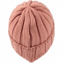 Skullies & Beanies Winter Ribbed Visor Knit Beanie Hat Warm Skully Baseball Cap SLQ1231 - Pink - CX18ZA7GTL5 $32.05