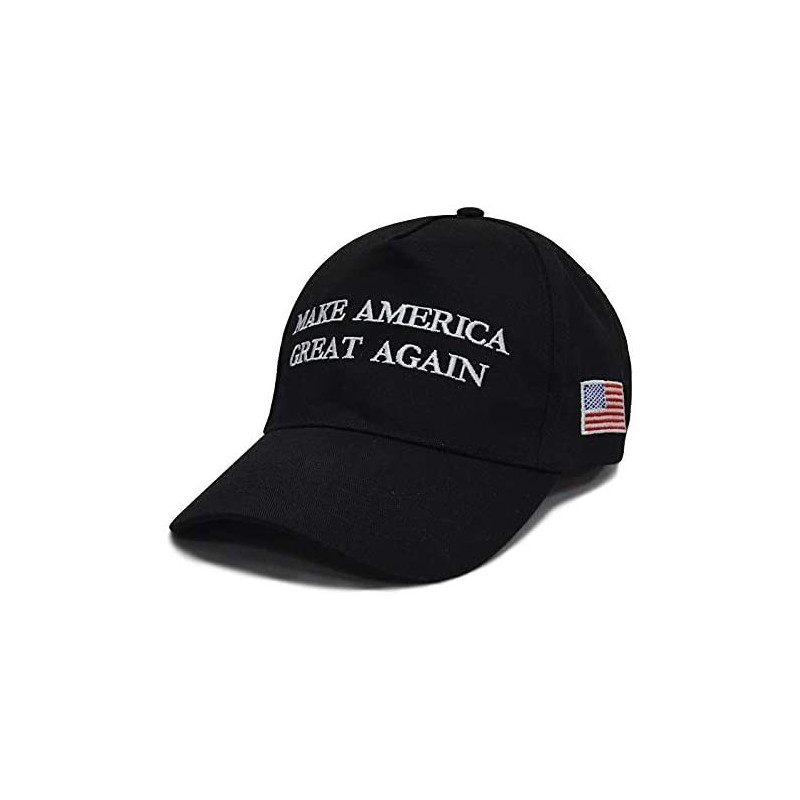 Baseball Caps Make America Great Again Donald Trump Slogan with USA Flag Cap Adjustable Baseball Hat - Black - CB12ODZX9M9 $1...