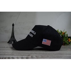 Baseball Caps Make America Great Again Donald Trump Slogan with USA Flag Cap Adjustable Baseball Hat - Black - CB12ODZX9M9 $1...