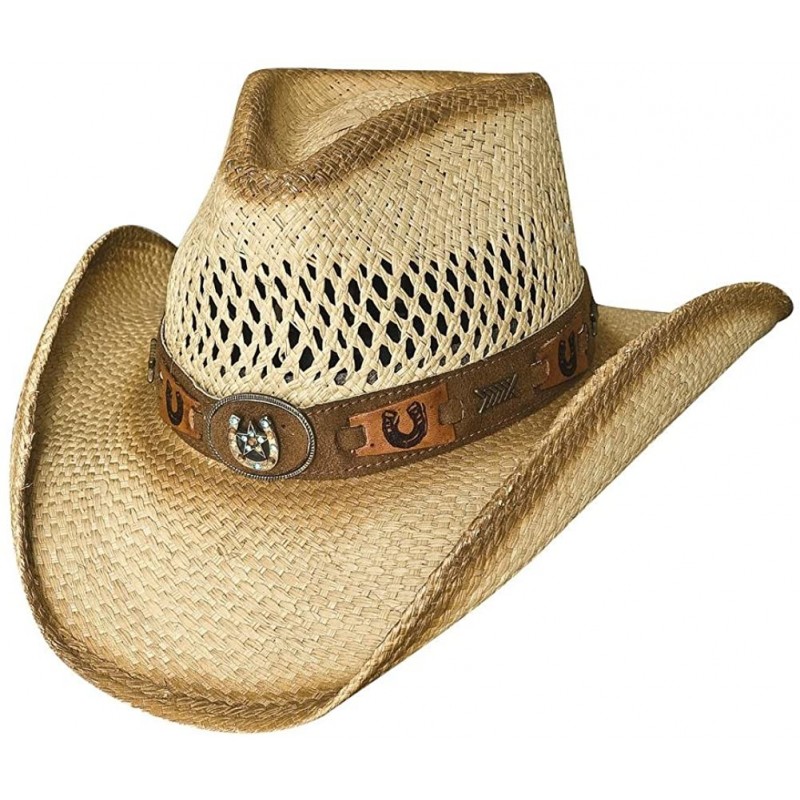 Cowboy Hats Hats 2569 Sassy Cowgirl Collection Lucky Strike Natural Cowboy Hat - C511DG5C06Z $70.59