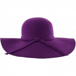 Sun Hats Wide Brimmed Wool Floppy Hat - Purple - C7111QL4Z5F $44.07
