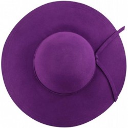 Sun Hats Wide Brimmed Wool Floppy Hat - Purple - C7111QL4Z5F $32.47