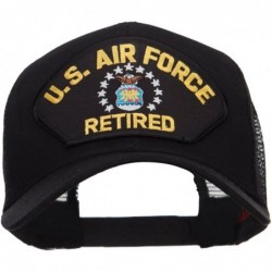 Baseball Caps US Air Force Retired Military Patched Mesh Cap - Black - C9124YMGB1X $32.20