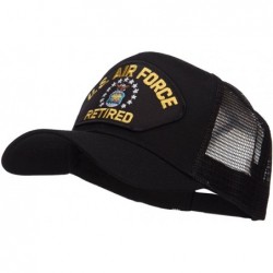 Baseball Caps US Air Force Retired Military Patched Mesh Cap - Black - C9124YMGB1X $23.93