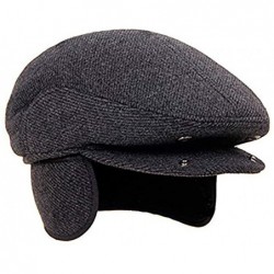 Fedoras Men Peaked Cap with Earmuffs Warm Woolen Bomber Winter Hats Aviator Hat size M (Gray) - Gray-m - C818LE8H3CW $50.12